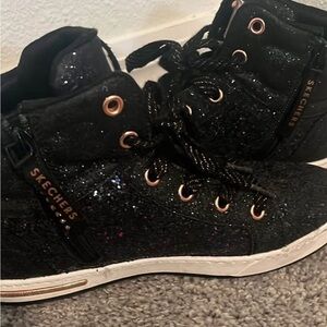 Skechers Kids Glittery Black High-Tops size 4.5